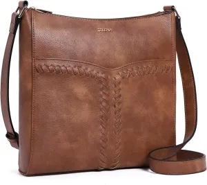 Telena Crossbody Purses for Women Trendy Vegan Leather Purses Bucket Hobo Bags Handbags with Adjustable Guitar Strap