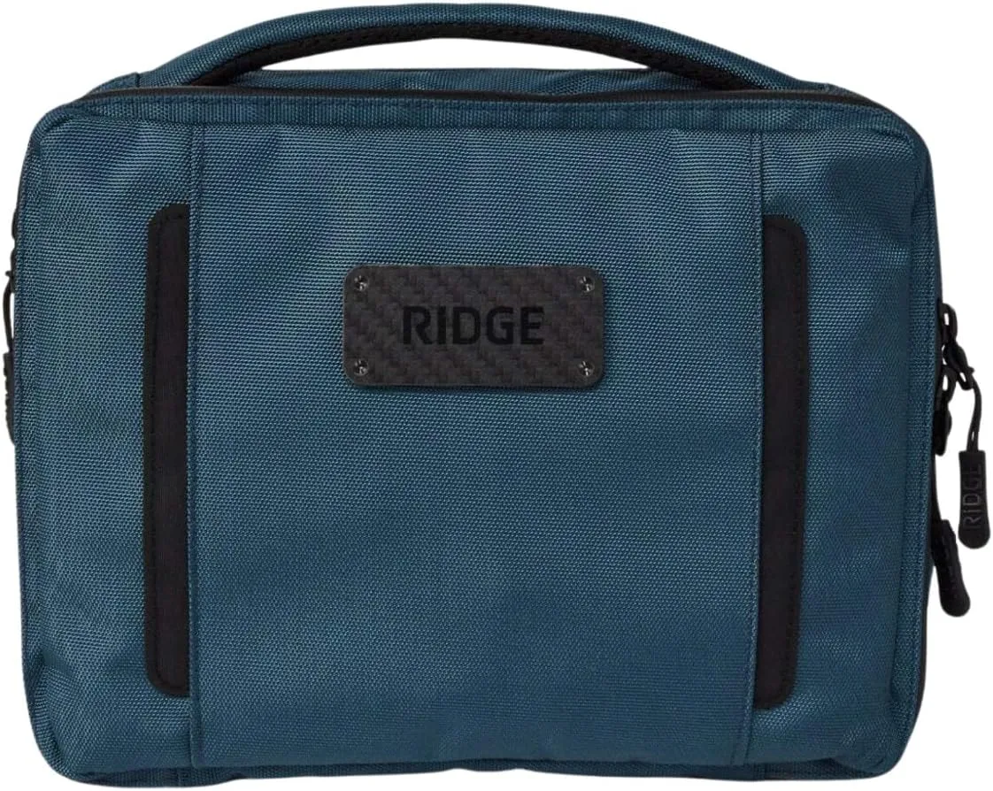 The Ridge Travel Toiletry Bag - Premium 900D Ballistic Nylon with Organizer Pockets - Alpine Navy