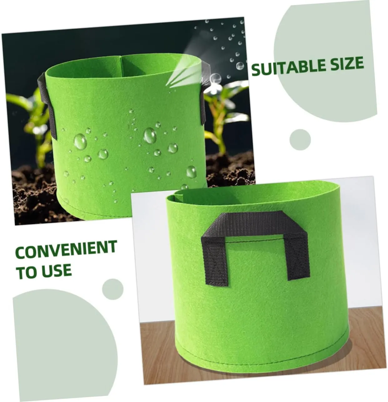 Thickened Vegetable Grow Bags 5 Gallon Capacity Non-Woven Planting Bags for Plant Growing Root Formation Enhancement