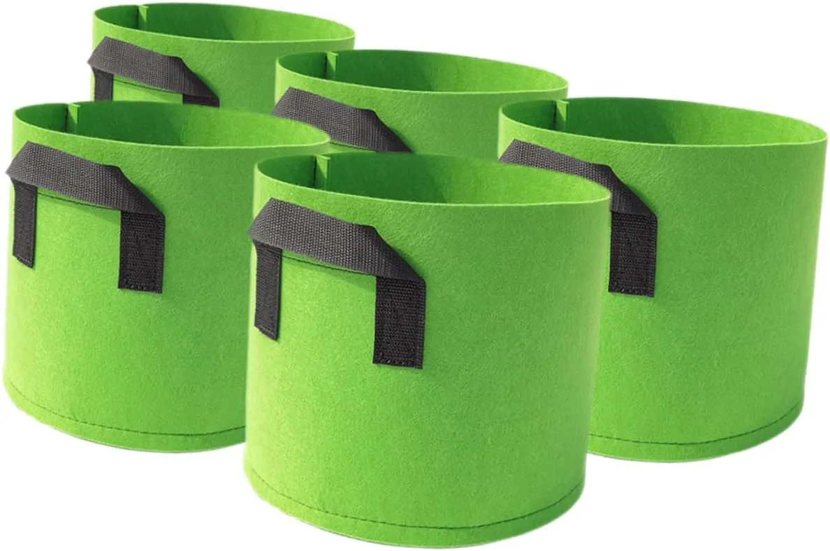 Thickened Vegetable Grow Bags 5 Gallon Capacity Non-Woven Planting Bags for Plant Growing Root Formation Enhancement