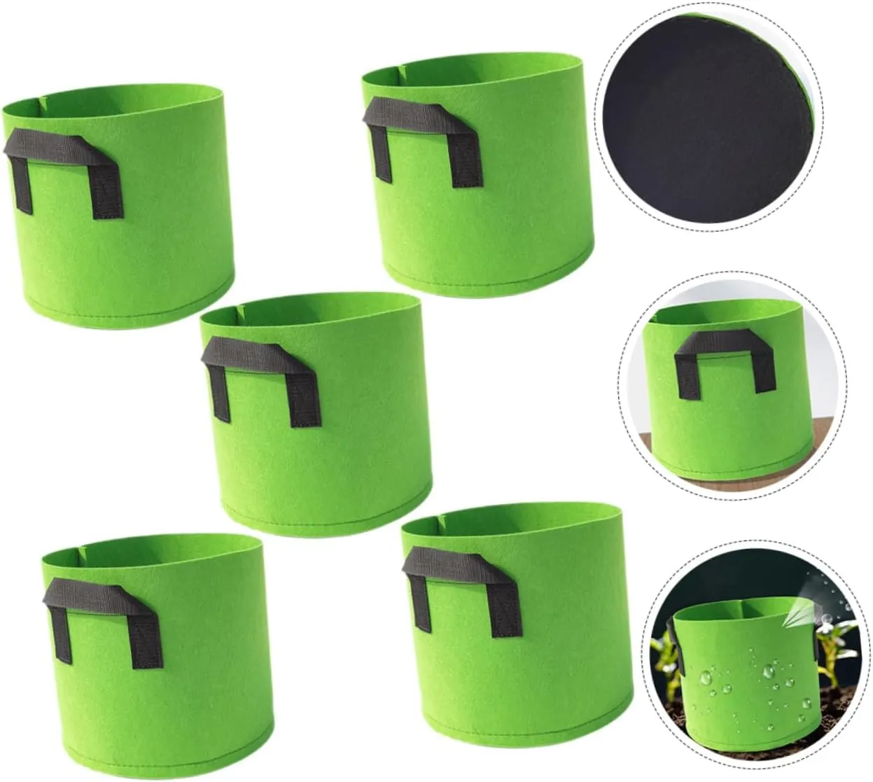 Thickened Vegetable Grow Bags 5 Gallon Capacity Non-Woven Planting Bags for Plant Growing Root Formation Enhancement