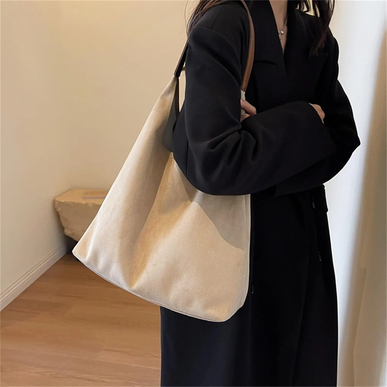Tiaastaps Brown Tote Bag, Tiaastaps Suede Tote Bags For Women, Suitable for all Occasions, for Suede Bag