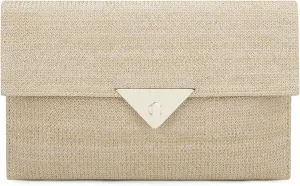 Tmore Straw Beach Bag Women's Crossbody Handbags Woven Clutch Summer Purse Rattan Bag Envelope Clutch with Detachable Strap