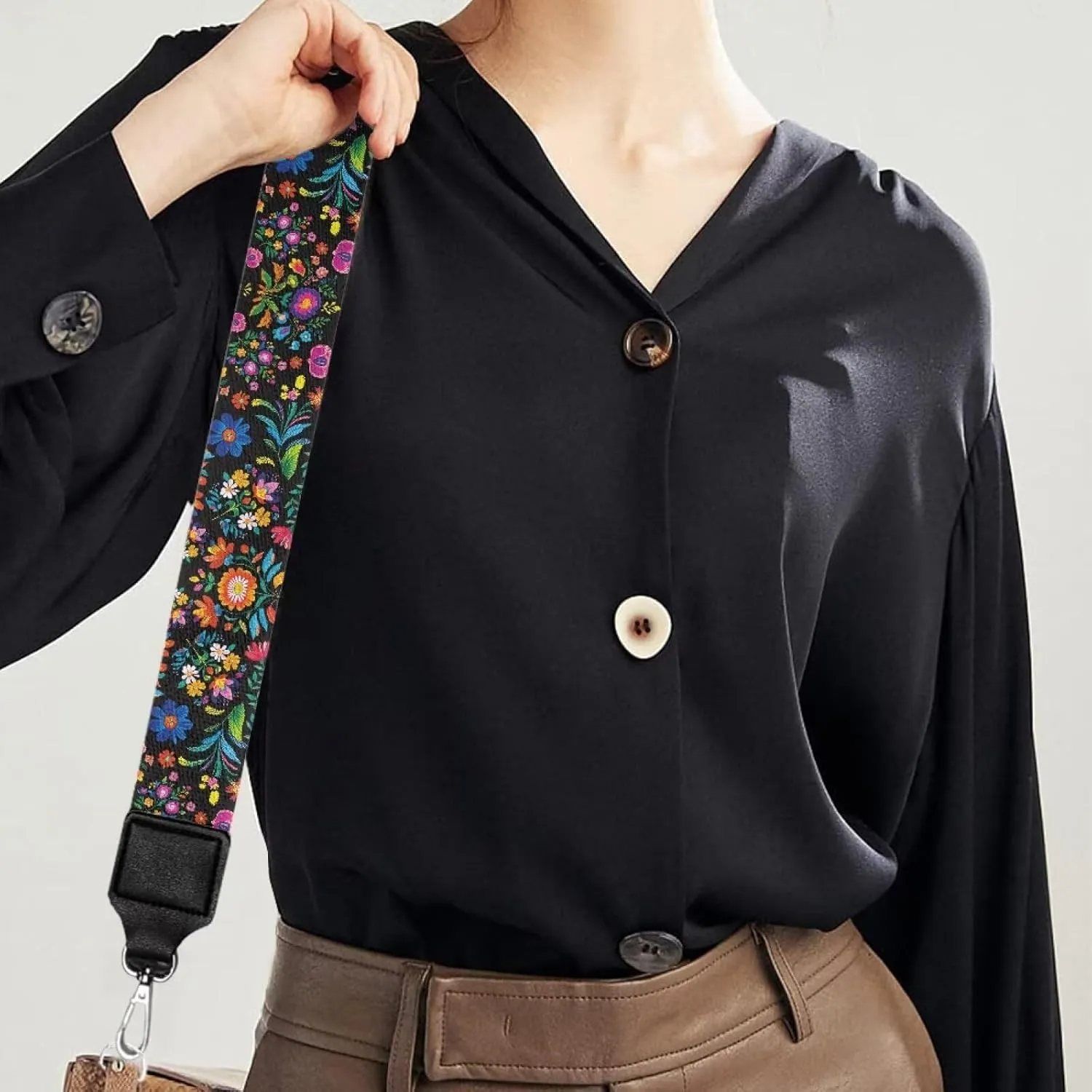TODIYADDU Art Plant Flower Purse Straps Replacement Crossbody Fashion Bag Strap Women Wide Purse Strap Crossbody Long Wallet Strap Suitable for Gifts Sports Easter for Handbags Guitar Bags Wallets