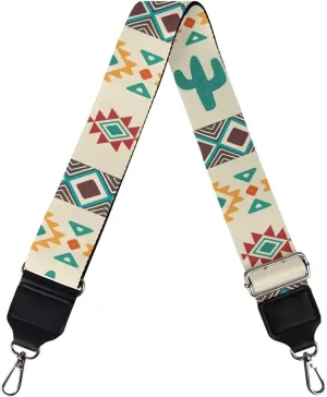 TODIYADDU Beige Geometric Cactus Adjustable Straps Wide Shoulder Strap Guitar Strap for Purses Crossbody Wide Strap Crossbody Bags for Women Men Students Office Workers Fit for Sports