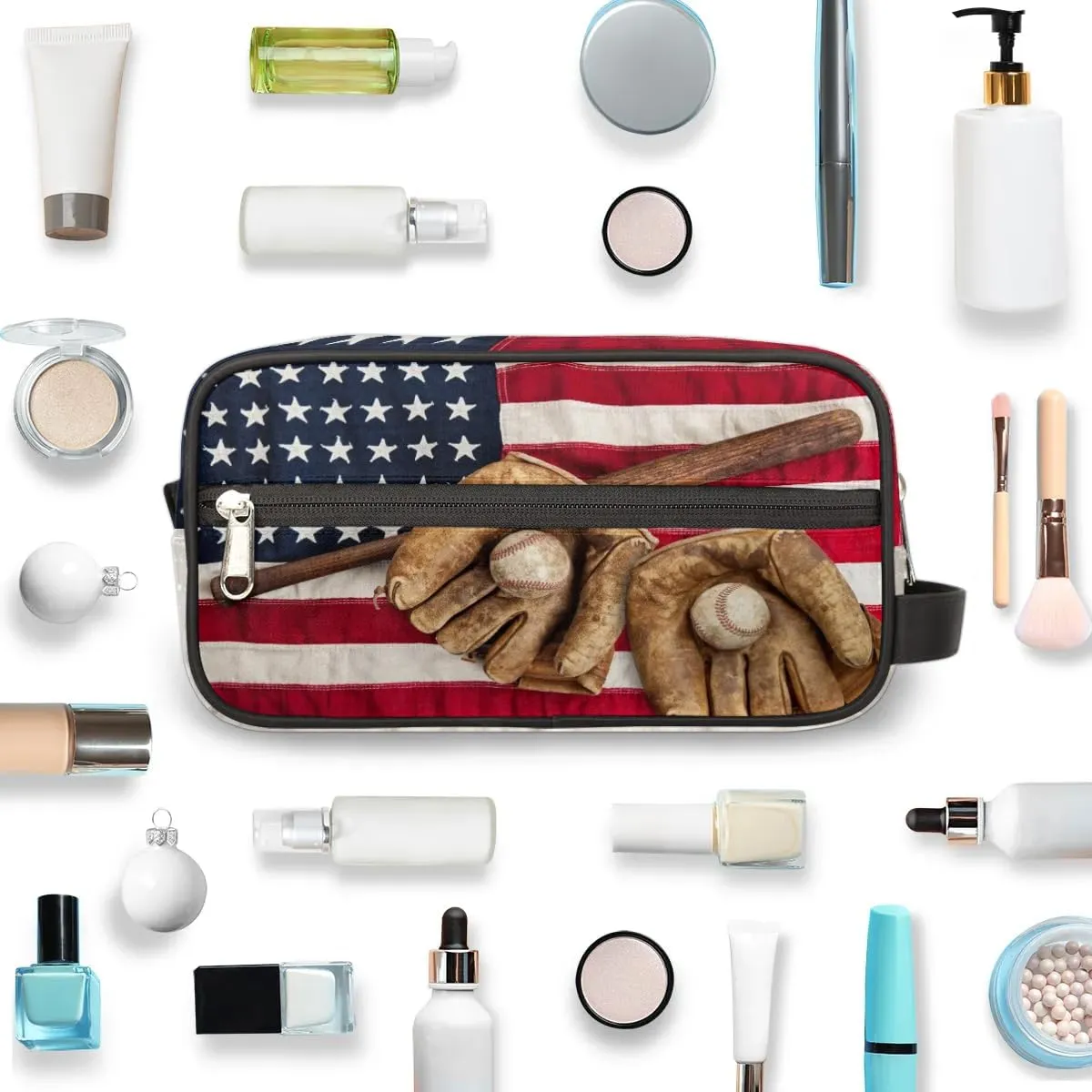 Toiletry Bag for Boys Man,Baseball Glove Travel Toiletry Bag for Woman Comestic Makeup Bag,Waterproof Shaving Bag for Toiletries Accessories Travel Essentials,Sport Ball