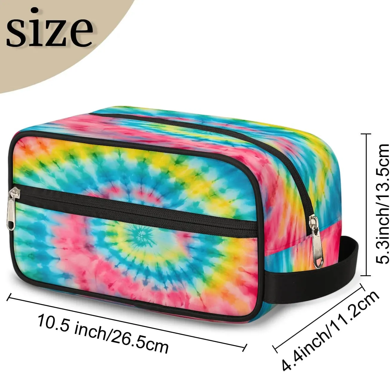 Toiletry Bag for Girls Woman,Rainbow Swirl Tie Dye Travel Toiletry Bag for Man Comestic Makeup Bag,Waterproof Shaving Bag for Toiletries Accessories Travel Essentials