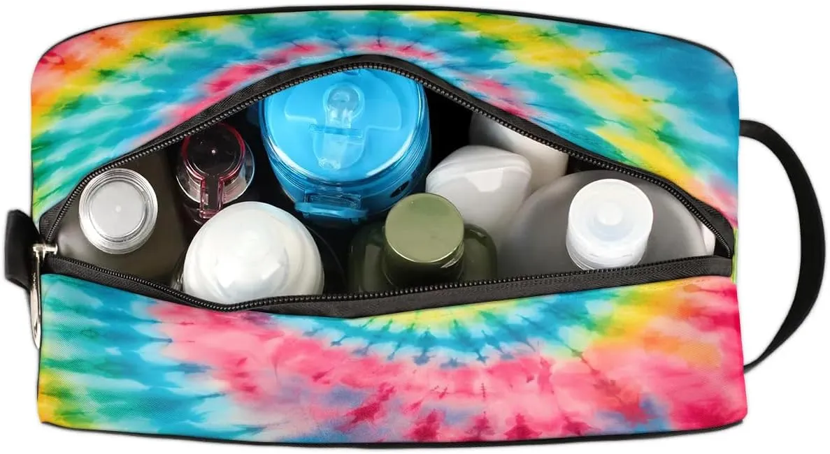 Toiletry Bag for Girls Woman,Rainbow Swirl Tie Dye Travel Toiletry Bag for Man Comestic Makeup Bag,Waterproof Shaving Bag for Toiletries Accessories Travel Essentials
