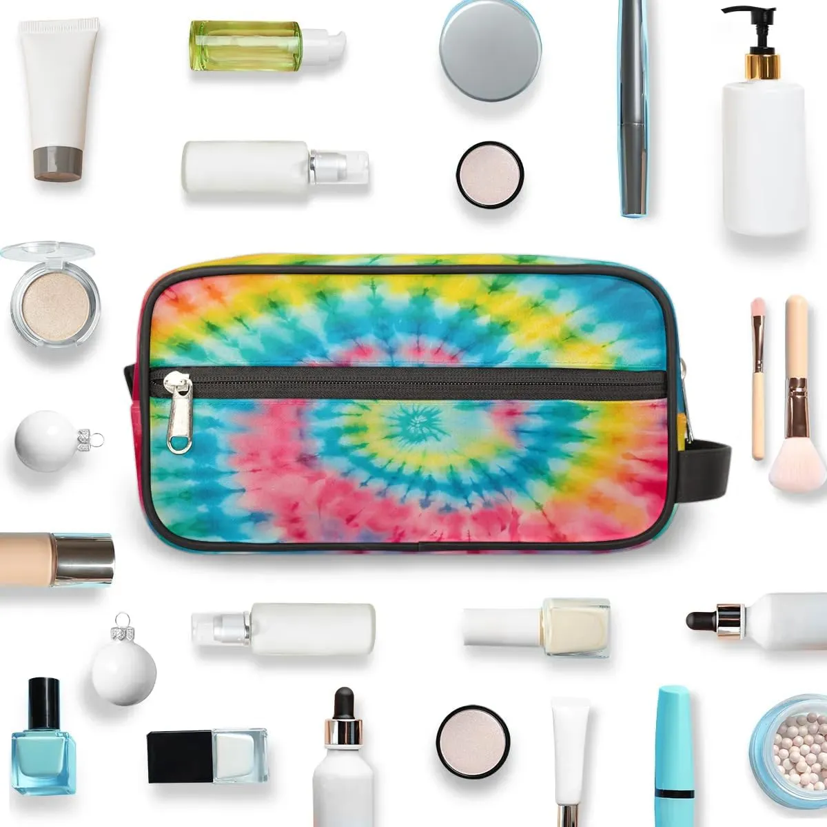 Toiletry Bag for Girls Woman,Rainbow Swirl Tie Dye Travel Toiletry Bag for Man Comestic Makeup Bag,Waterproof Shaving Bag for Toiletries Accessories Travel Essentials