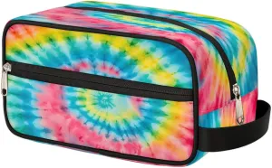 Toiletry Bag for Girls Woman,Rainbow Swirl Tie Dye Travel Toiletry Bag for Man Comestic Makeup Bag,Waterproof Shaving Bag for Toiletries Accessories Travel Essentials