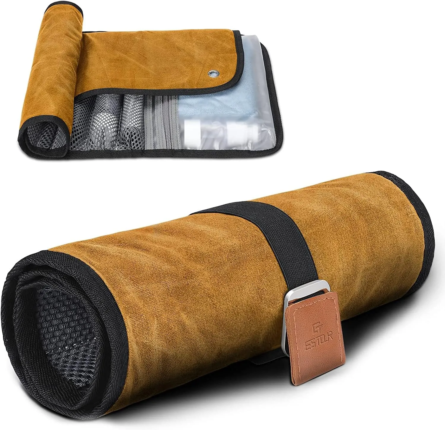 Toiletry Bag for Men, Travel Essentials Travel Toiletry Bag, Water-Resistant Compact Bathroom Roll Organizer for Hygiene, Shaving kit, Gifts for men
