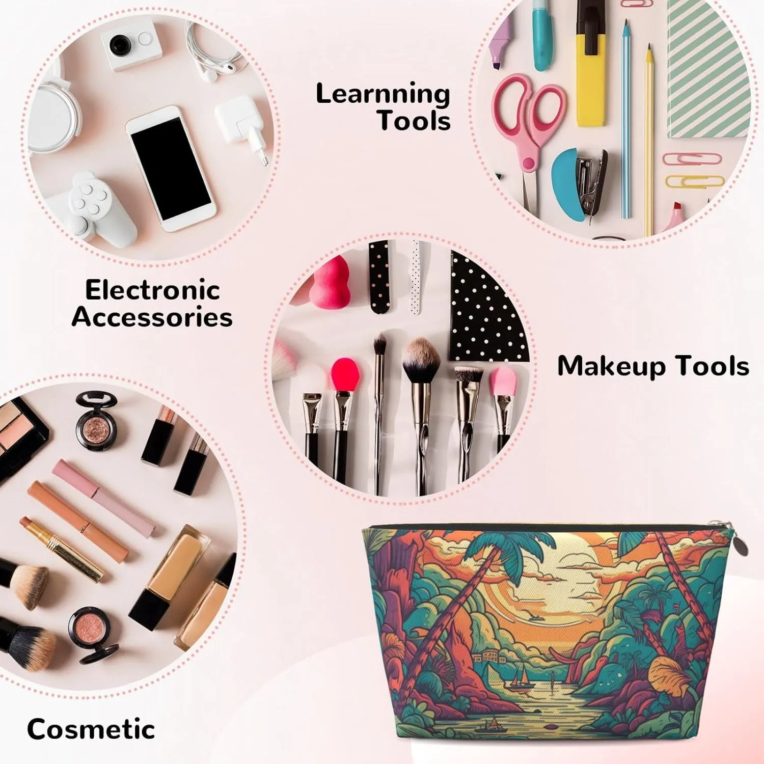 Toiletry Bag for Women Men Dopp Kit Travel Makeup Bag Forest Patterns Make Up Organizers Cosmetic Bag