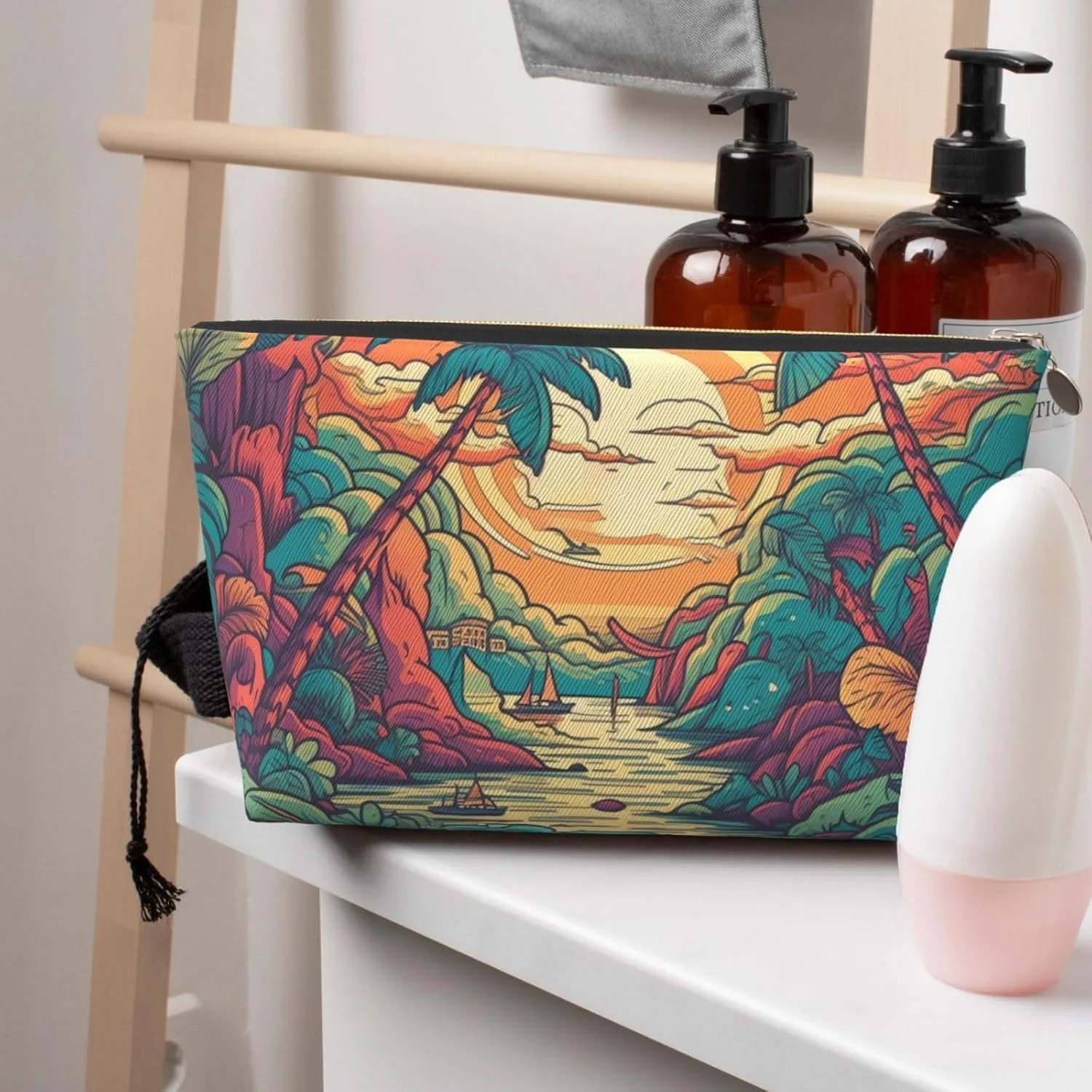 Toiletry Bag for Women Men Dopp Kit Travel Makeup Bag Forest Patterns Make Up Organizers Cosmetic Bag