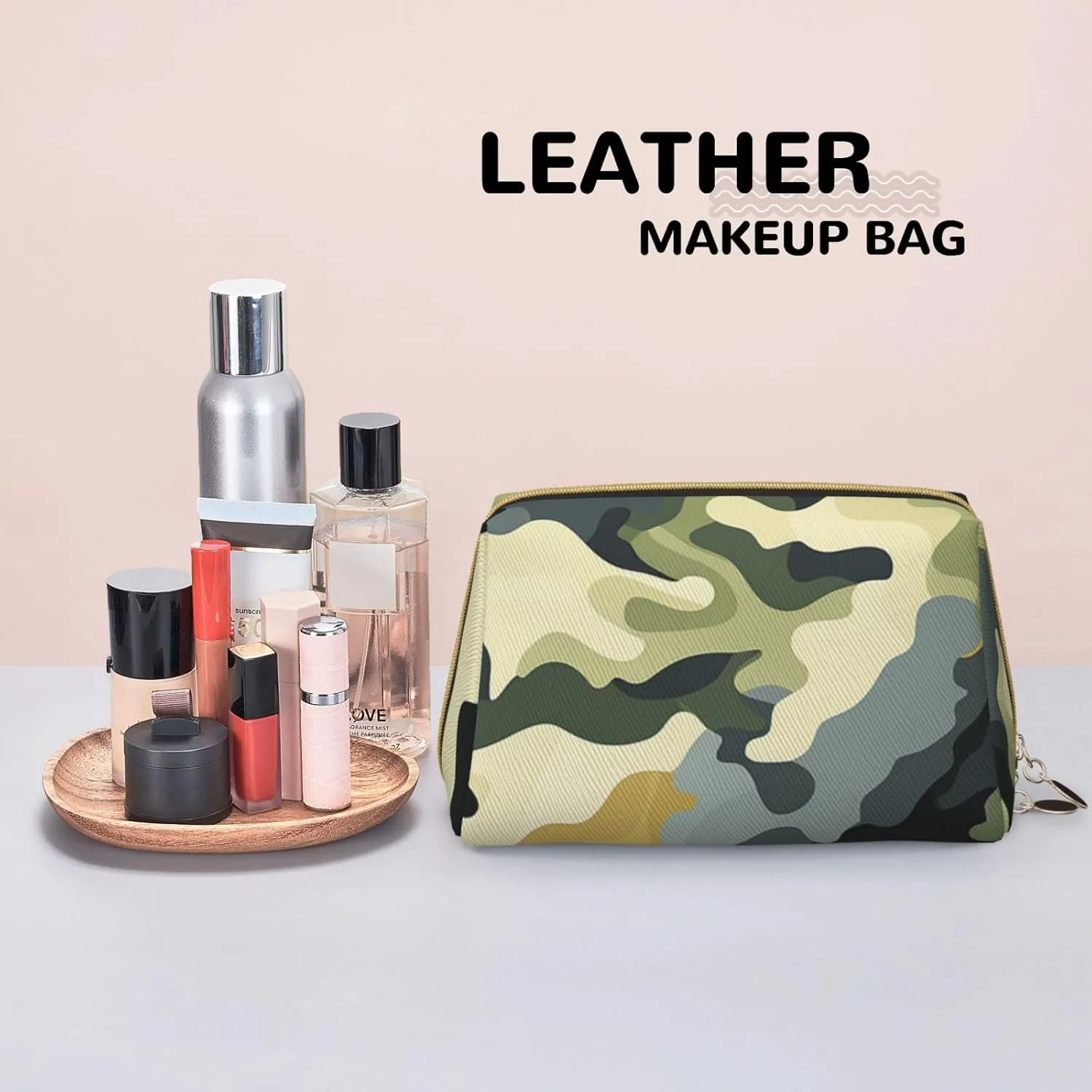 Toiletry Bag for Women Men Dopp Kit Travel Makeup Bag Khaki Camouflage Make Up Organizers Cosmetic Bag