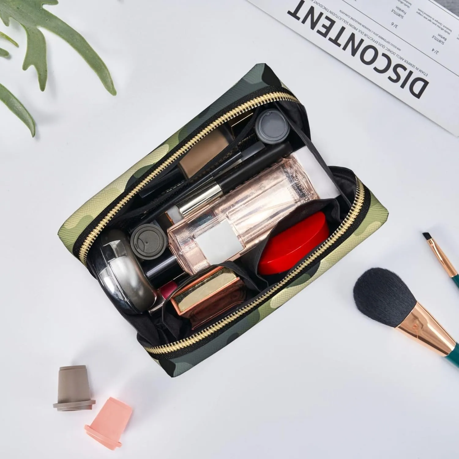 Toiletry Bag for Women Men Dopp Kit Travel Makeup Bag Khaki Camouflage Make Up Organizers Cosmetic Bag