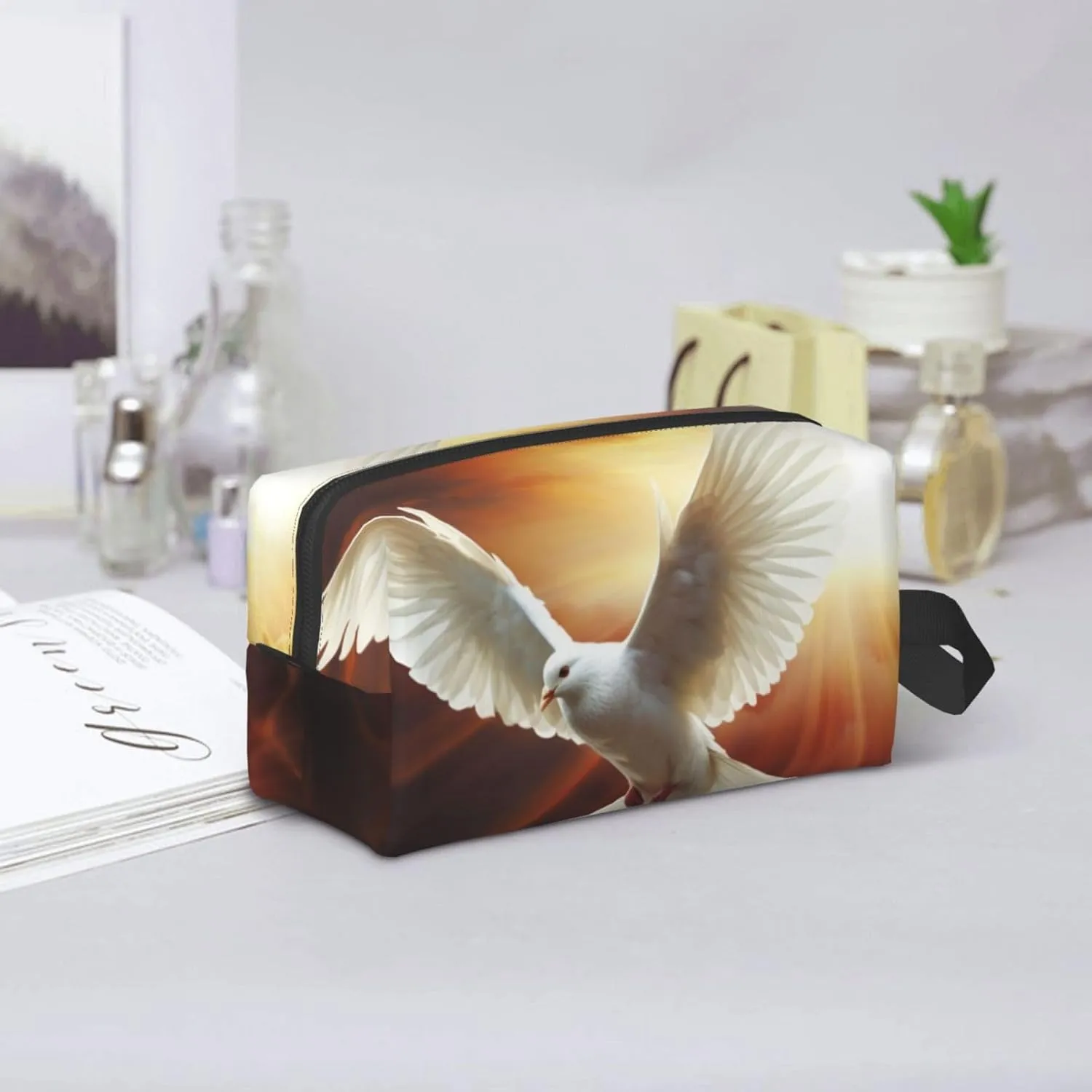 Toiletry Bag for Women Men Dopp Kit Travel Makeup Bag Make Up Organizers Cosmetic Bag Dove Sun Art Hanging Toiletry Bag Shaving Bag with Large Capacity for Travel