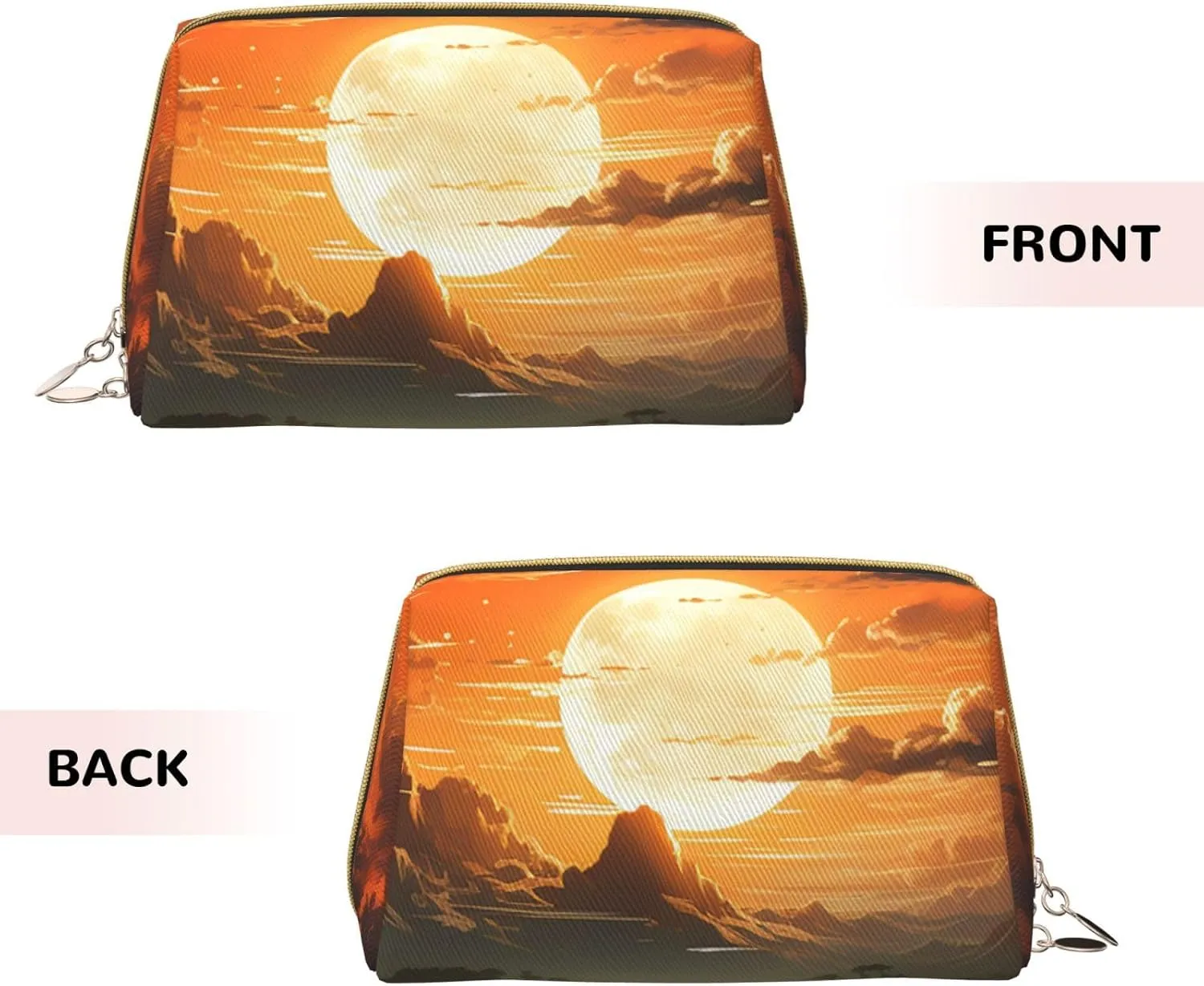 Toiletry Bag for Women Men Dopp Kit Travel Makeup Bag Orange Landscape Make Up Organizers Cosmetic Bag