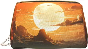 Toiletry Bag for Women Men Dopp Kit Travel Makeup Bag Orange Landscape Make Up Organizers Cosmetic Bag