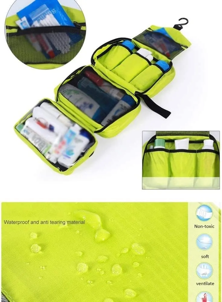 Toiletry Bags for Traveling,Toiletry Bag for Men & Women,Hanging Compact Hygiene Bag with 4 Compartments,Waterproof Bathroom Shower Bag(Tender green)