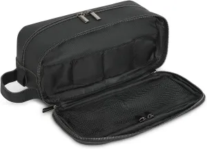 Top Grain Leather Dopp Kit/Toiletry Organizer - Leather Toiletry Travel Bag for Men - Featuring Organizer Compartment, Black