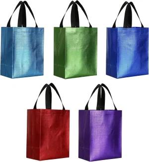 Tosnail 40 Pack 10 x 8 Inches Reusable Gift Bags, Medium Fabric Tote Bag with Handle, Present Bag for Weddings, Birthdays, Party Favors, Baby Showers, Bridal Showers - Assorted 5 Color
