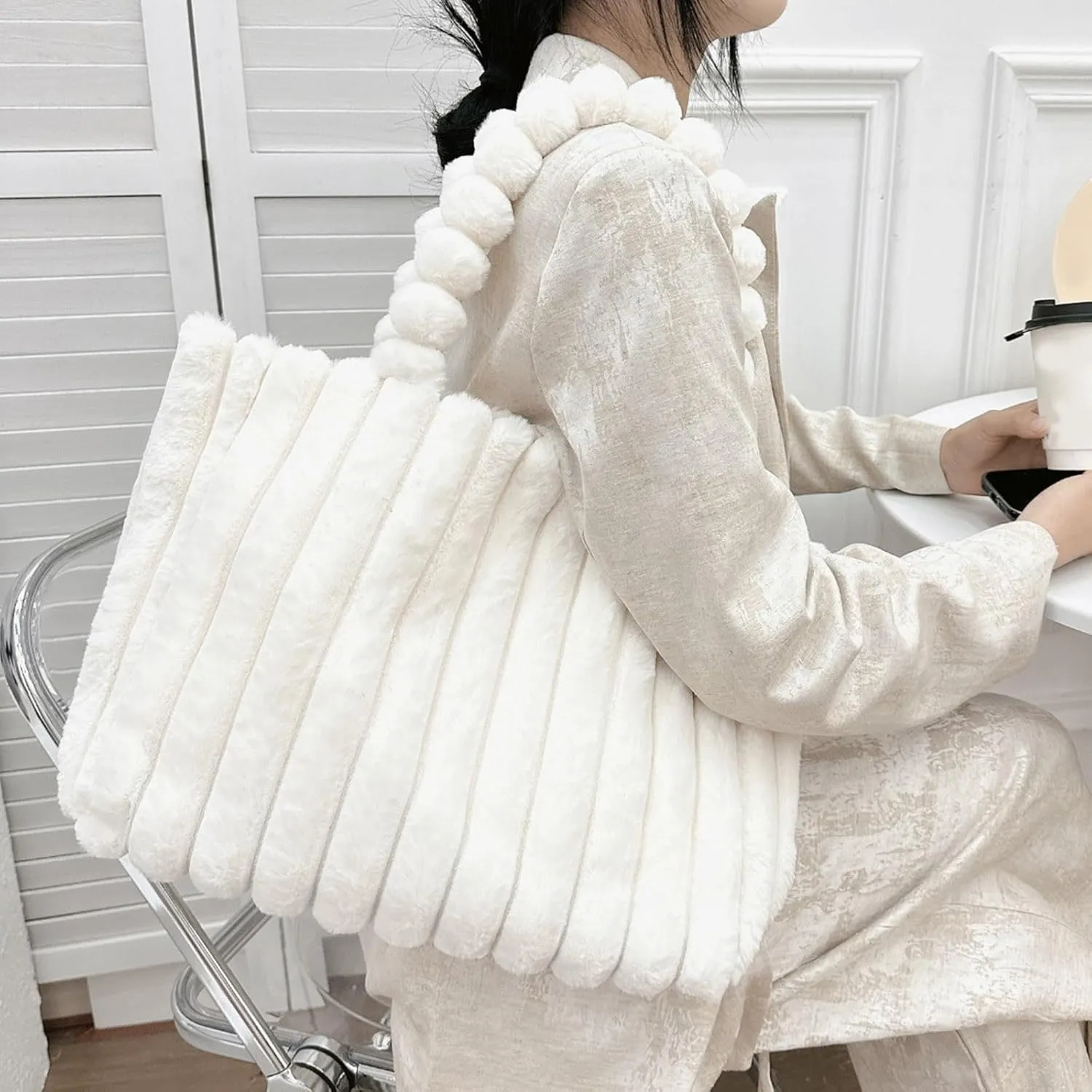 Tote Bag for Women Large Designer Top Handle Trendy Casual Shoulder Satchel Purse Flock Handbags