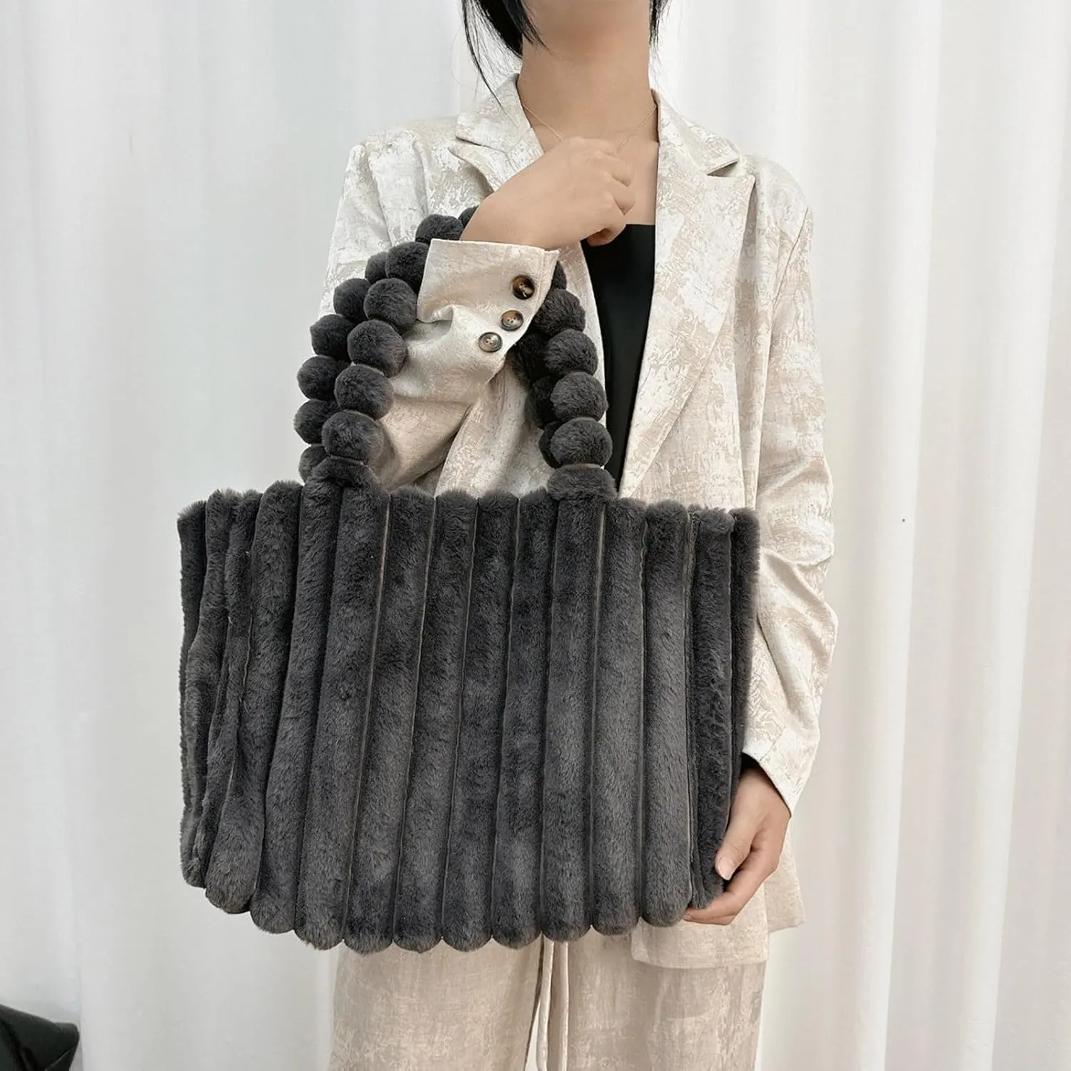 Tote Bag for Women Large Designer Top Handle Trendy Casual Shoulder Satchel Purse Flock Handbags