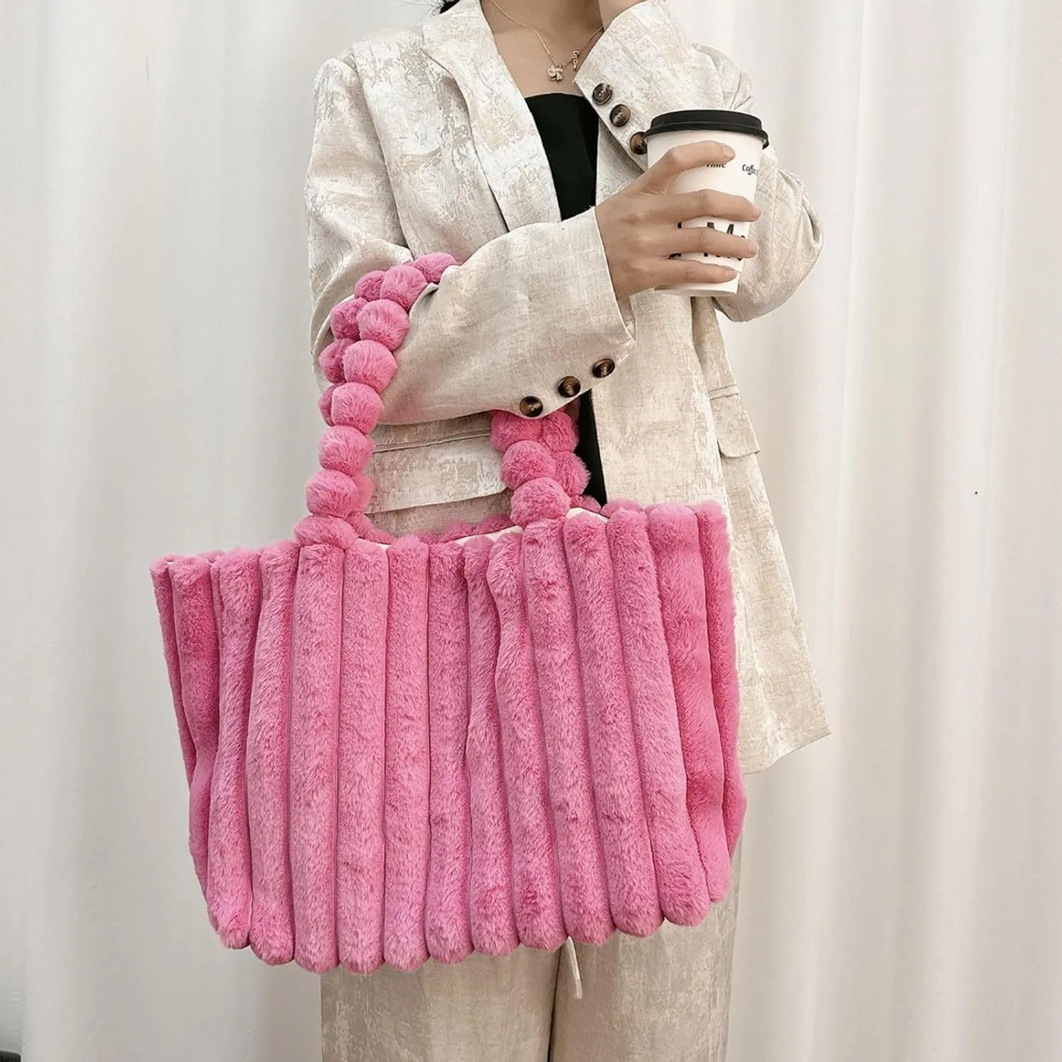 Tote Bag for Women Large Designer Top Handle Trendy Casual Shoulder Satchel Purse Flock Handbags