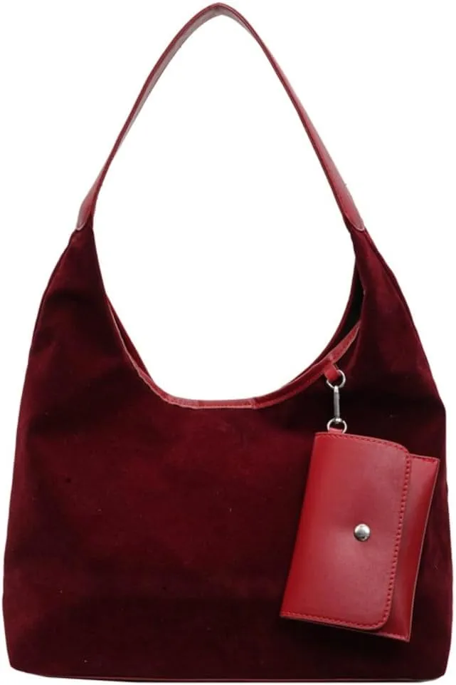 Tote Bag for Women Suede Shoulder Bags Satchel and Purse Bag Soft Stylish Handbag Dating Work Shopping