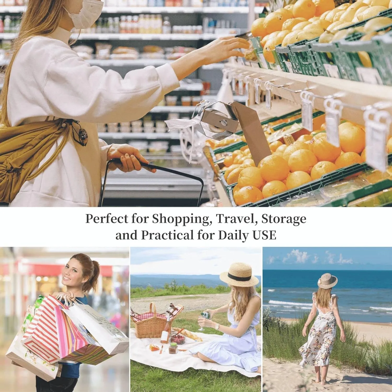 Tote Bag Large Capacity Grocery Bag With Zipper Complex geometric designs Shopping Bag Shoulder Bag for Women