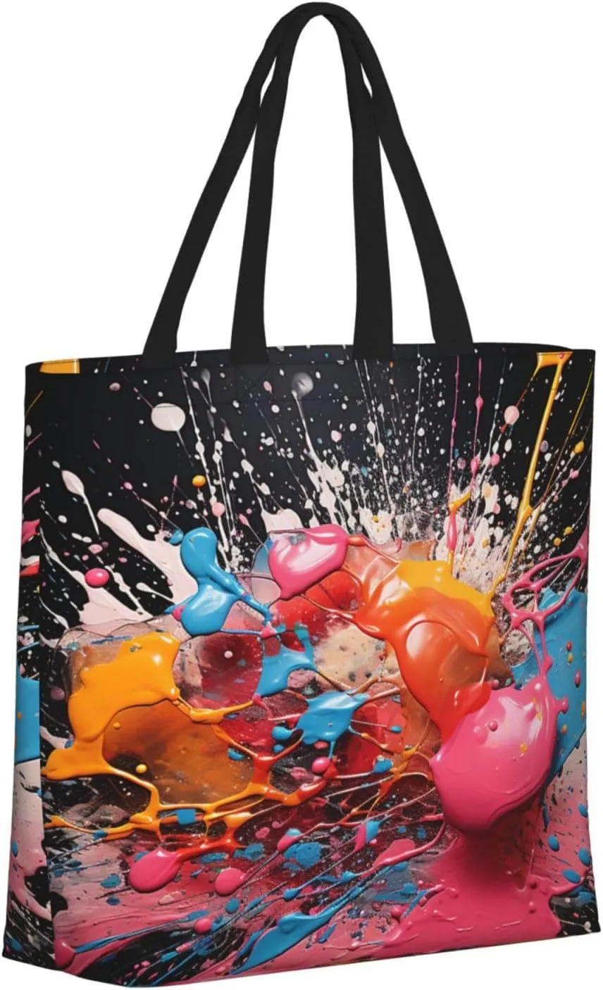 Tote Bag Large Capacity Grocery Bag With Zipper Complex geometric designs Shopping Bag Shoulder Bag for Women