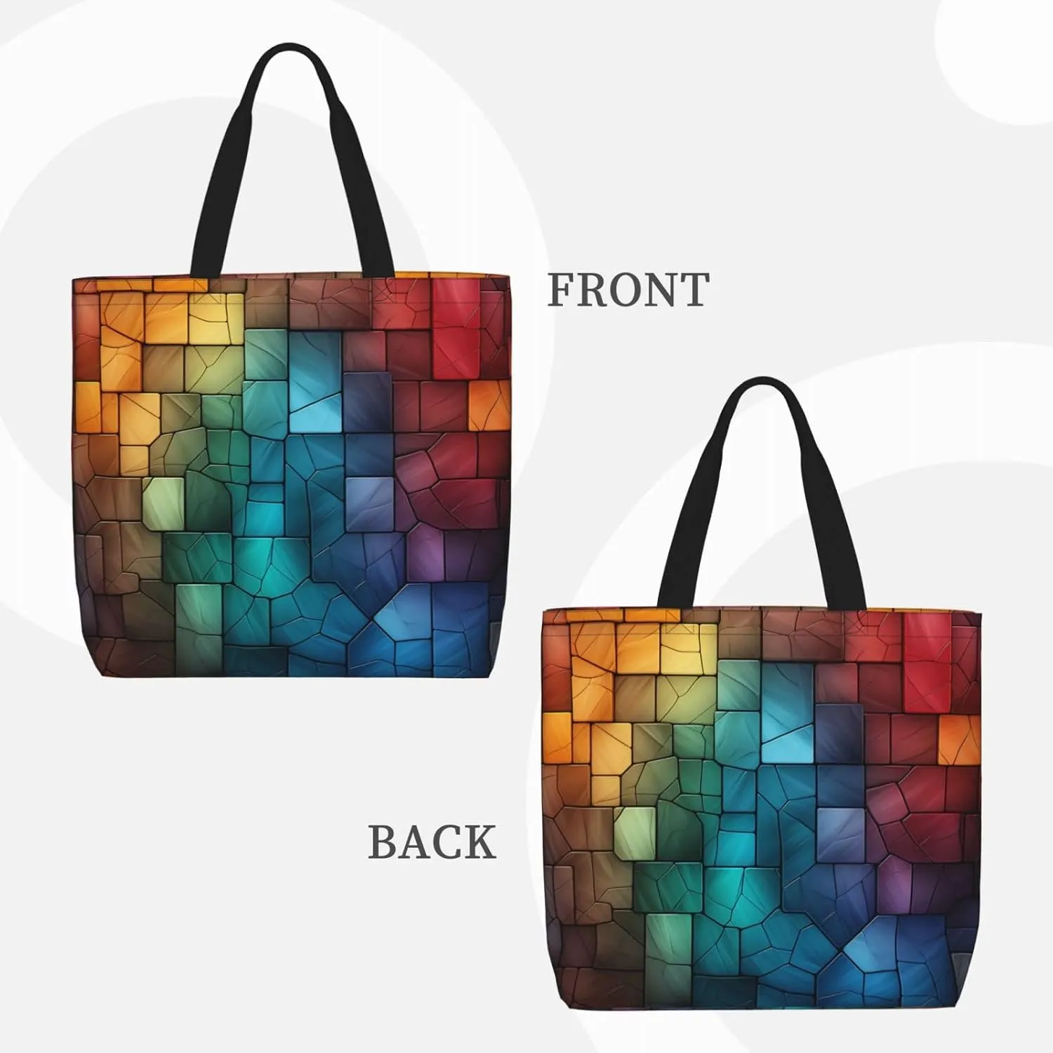 Tote Bag Large Capacity Grocery Bag With Zipper Complex geometric designs Shopping Bag Shoulder Bag for Women