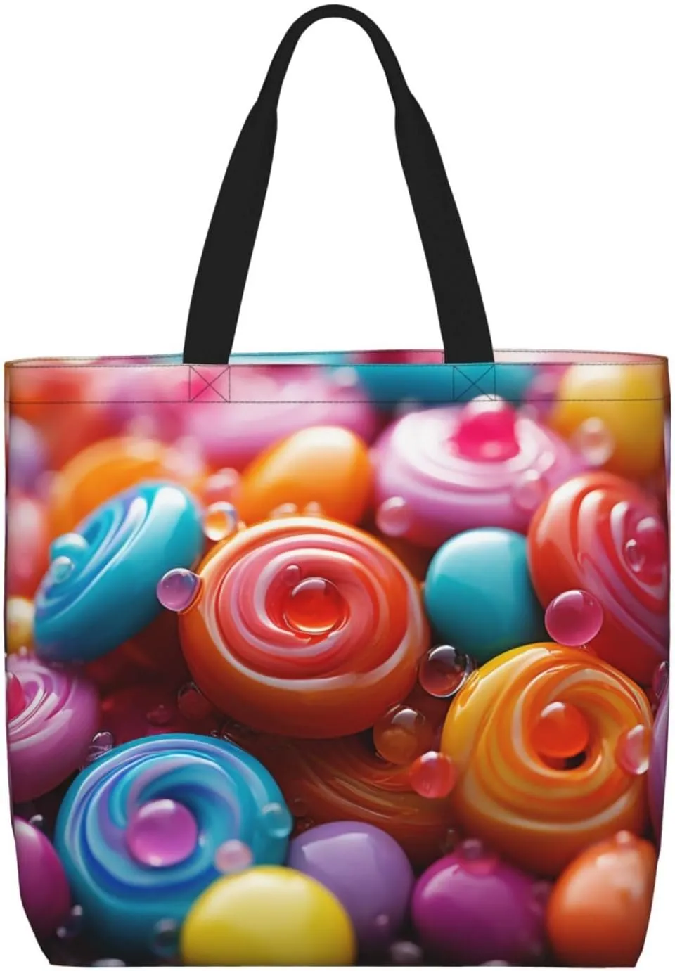 Tote Bag Large Capacity Grocery Bag With Zipper Complex geometric designs Shopping Bag Shoulder Bag for Women