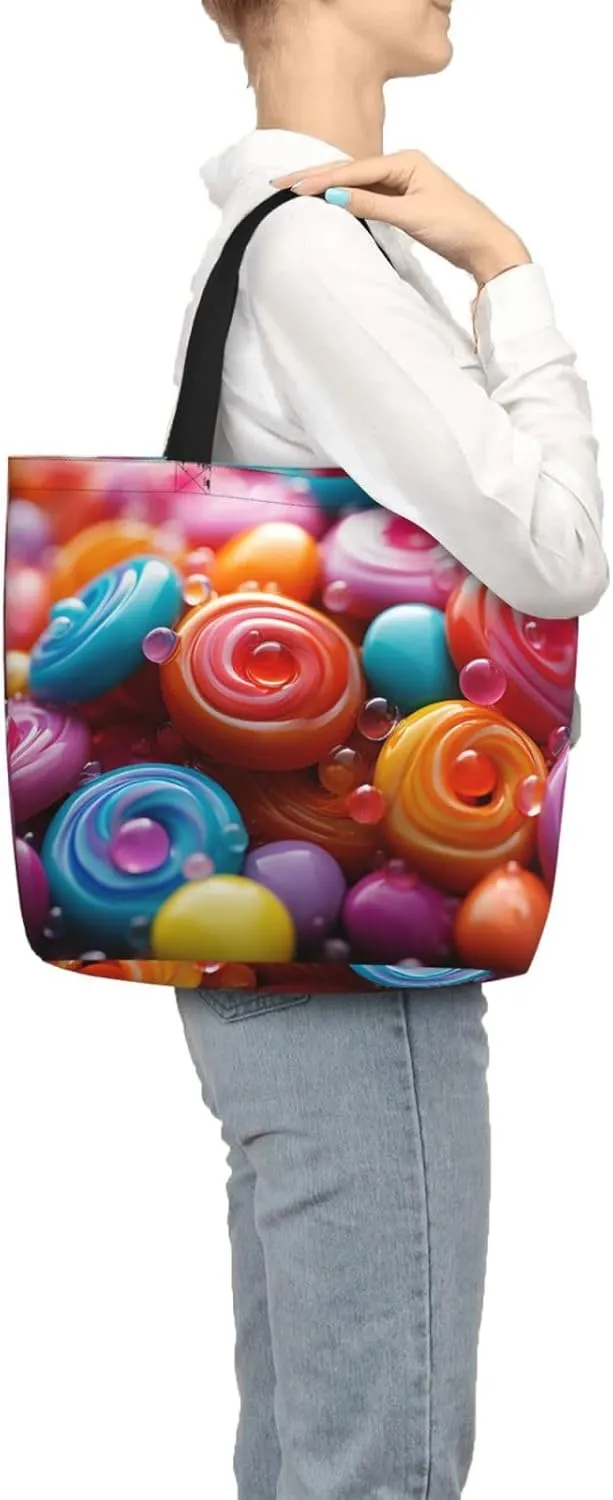 Tote Bag Large Capacity Grocery Bag With Zipper Complex geometric designs Shopping Bag Shoulder Bag for Women