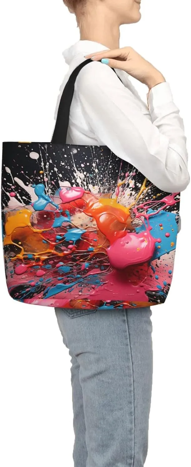 Tote Bag Large Capacity Grocery Bag With Zipper Complex geometric designs Shopping Bag Shoulder Bag for Women