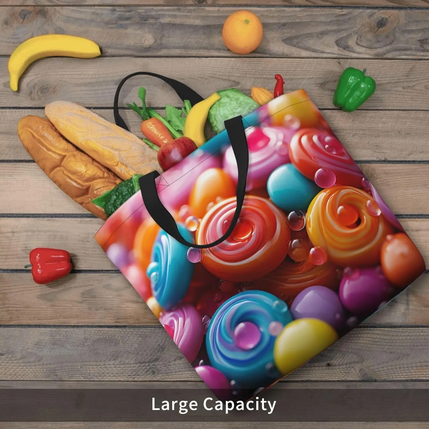 Tote Bag Large Capacity Grocery Bag With Zipper Complex geometric designs Shopping Bag Shoulder Bag for Women