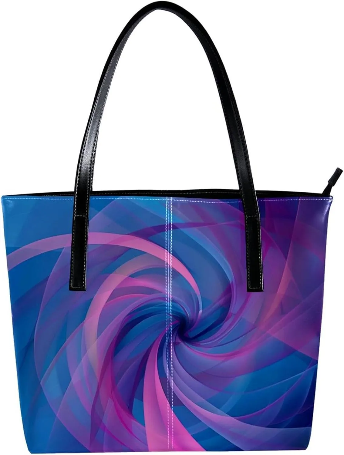 Tote Bag, Large Tote Bag, Women's Tote Handbags, Modern Blue Gold Wave Geometric Stripes, Tote Bags Women