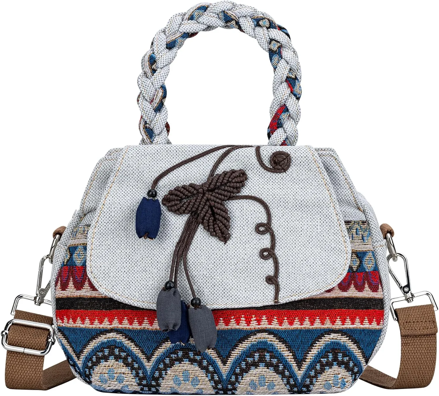 Tote Bag With Zipper, Small Crossbody Bags for Women Trendy, Hand-Woven Shoulder Handbags for Women