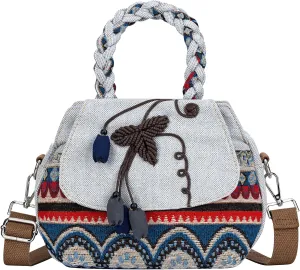Tote Bag With Zipper, Small Crossbody Bags for Women Trendy, Hand-Woven Shoulder Handbags for Women