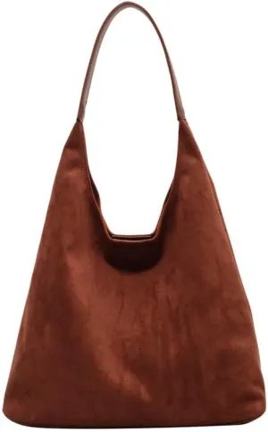 Tote Bags For Women Work Suede Slouchy Bag Handbag Office Purse Fashionable Bags Handbag Fall Shoulder Leather Brown Purses