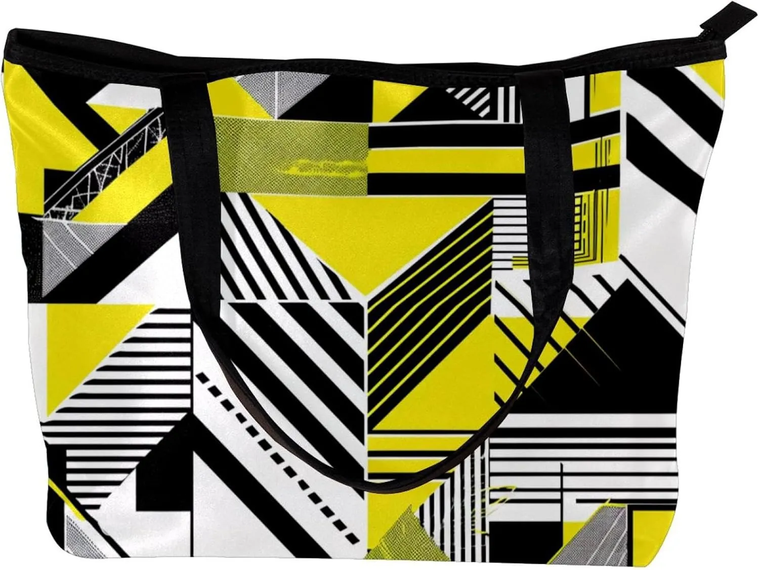 Tote Bags, Large Tote Bags for Women, Women's Tote Handbags, Modern Geometric Pattern Purple Black, Womens Tote Bags for Work