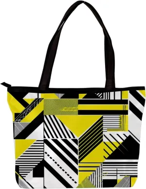 Tote Bags, Large Tote Bags for Women, Women's Tote Handbags, Modern Geometric Pattern Purple Black, Womens Tote Bags for Work