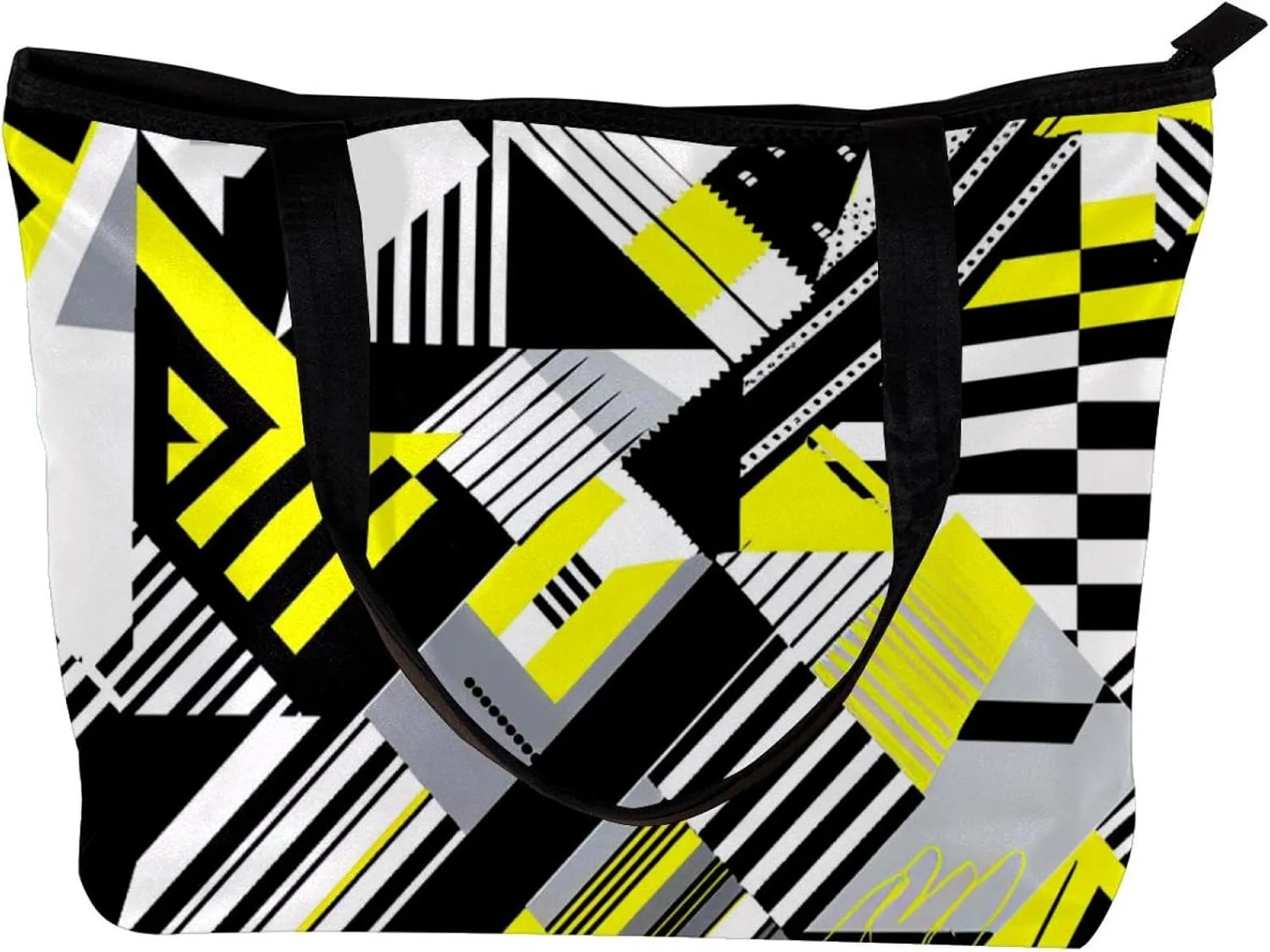 Tote Bags, Large Tote Bags for Women, Women's Tote Handbags, Modern Geometric Pattern Purple Black, Womens Tote Bags for Work