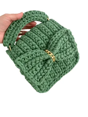 Tote Purse Crossbody Bags for Women Chunky Yarn Knit Shoulder Bag,Clutch Flap Evening Bag,Evening Bag Clutch,Green Handbag,Green Party Bag,Crochet evening Bag