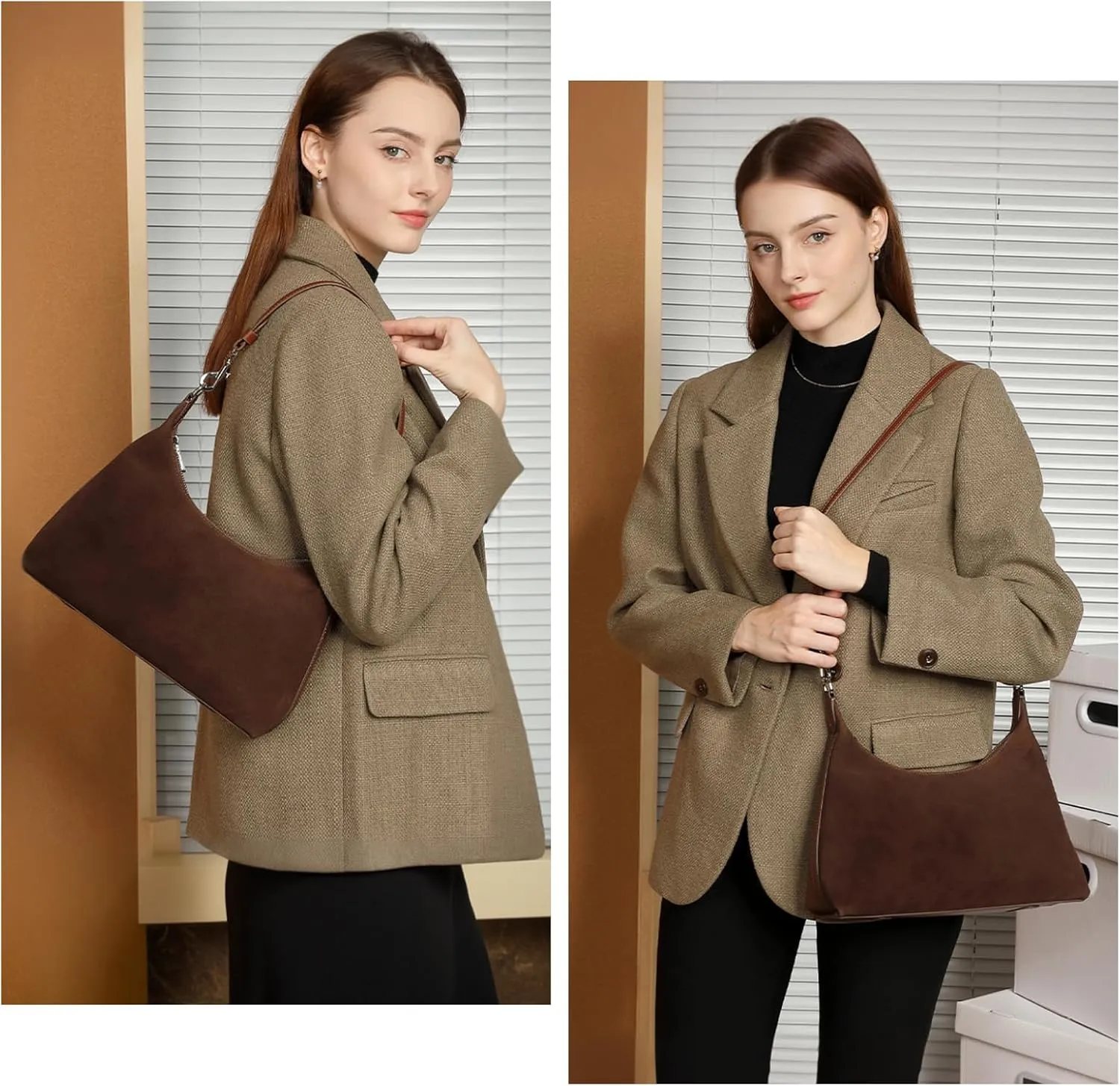 Tote Shoulder Bags for Women, Suede Forsted Cowhide Tote Crossbody Purses with 2 Removable Shoulder Straps