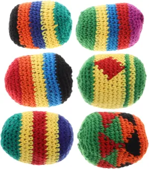TOYANDONA 6Pcs Soft Kickball Multicolored Crochet Knitted Juggling Balls for Bean Bags for Tossing Games for Preschool Coordination Skills and Active Play