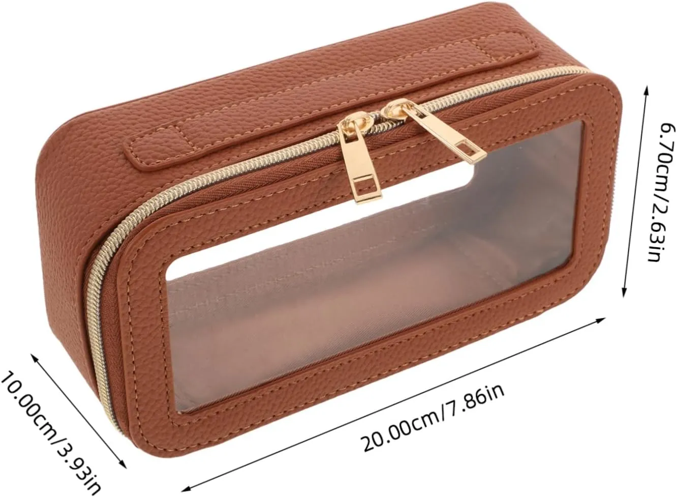 Transparent Cosmetic Bag Holder LED Accessory Makeup Brush Fanny Tote Zipper Organization Vanity Small Portable Toiletry Large Clear Organizer Accessories Travel Pouch Brown