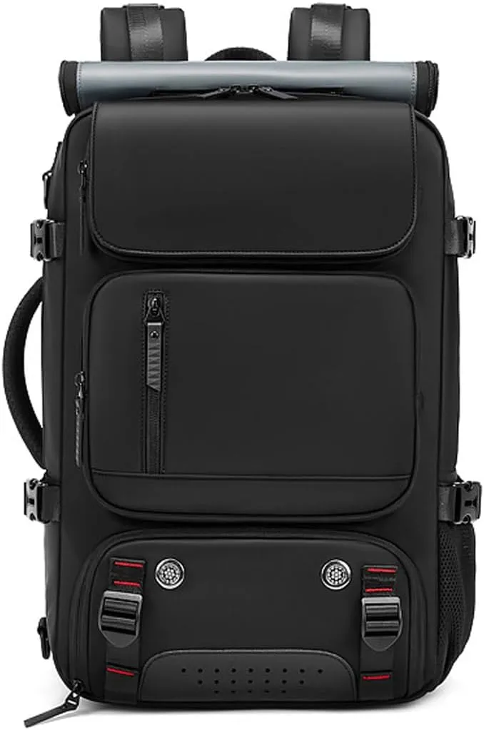 Travel Backpack for Women Men Carry On Backpack fits 16” Laptop Waterproof Convertible Backpack with Shoe Compartment (Black)
