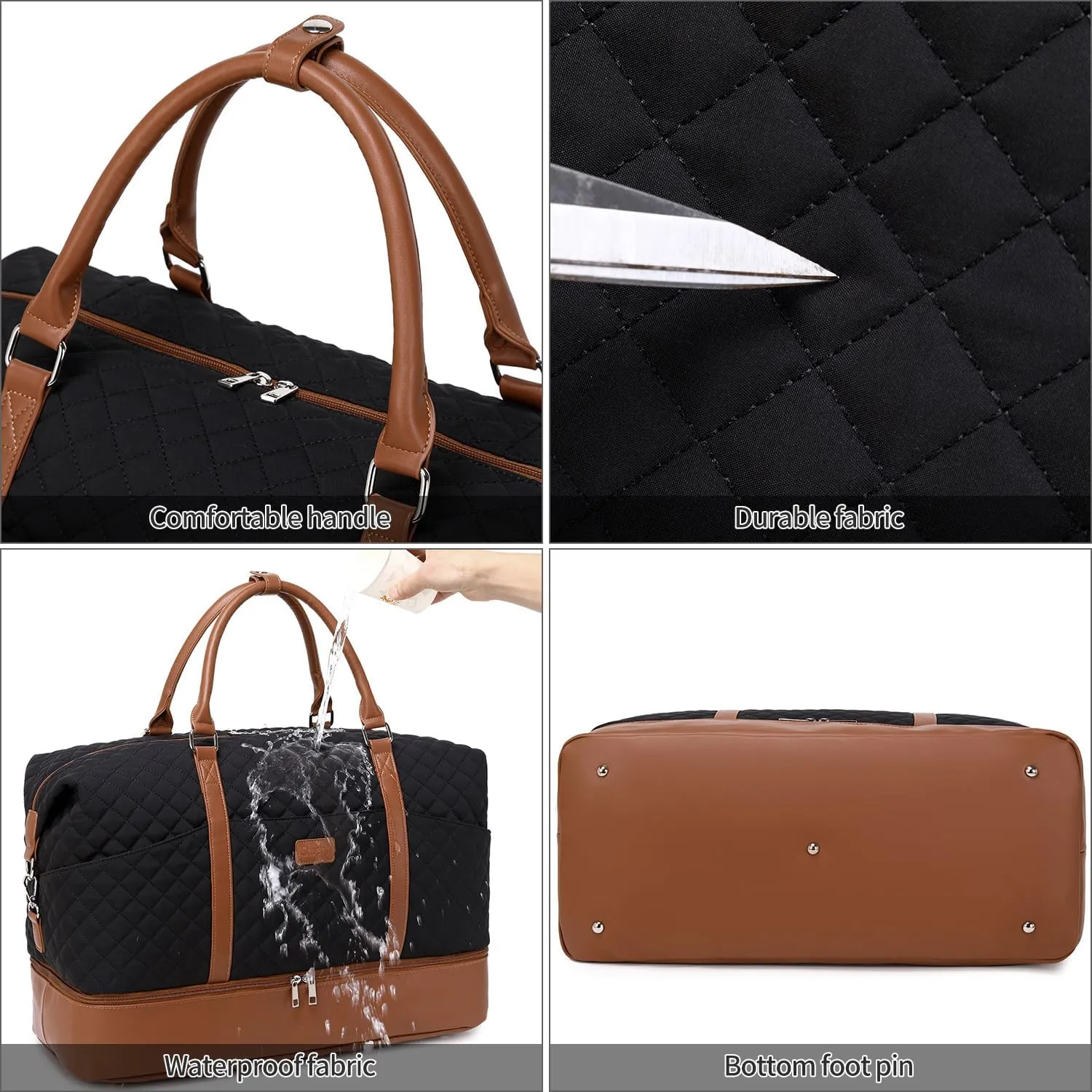 Travel Bag for Women: 21" Large Weekender Bags for Women with Shoe Compartment & Toiletry Bags, 3PCS Overnight Duffel Tote for Carry on Weekend Travel Business Trip Airplane Traveling, Gym
