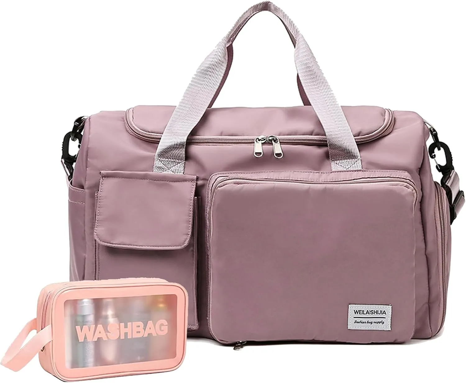 Travel Bag, Large Capacity Folding Travel Bag, Sports Gym Bag with Wet Pocket & Shoes Compartment, Foldable Travel Duffel Bag, Weekender Overnight Bag for Women and Man